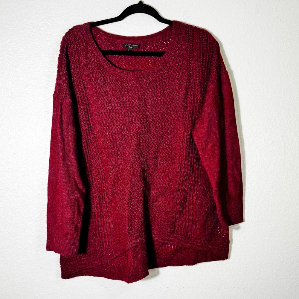 Eileen Fisher Burgundy Knit Top